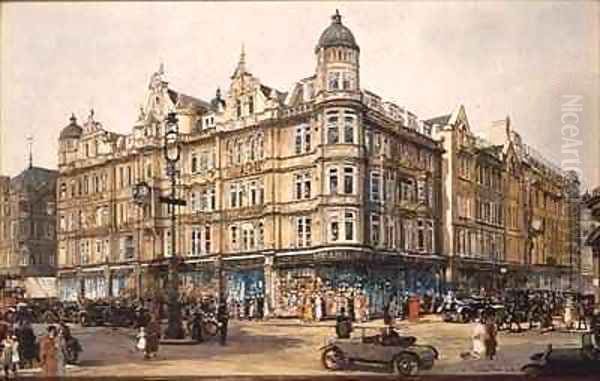 The Old Building Bourne and Hollingsworth Oxford Street Oil Painting by Charles Edward Dixon