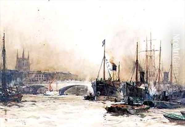 Off Billingsgate Oil Painting by Charles Edward Dixon