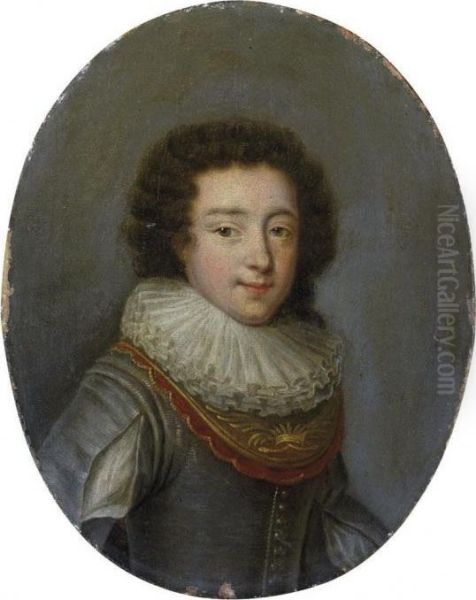 Portrait Of A Young Boy, Bust-length, With A Ruff Over Agorget Oil Painting by Frans Pourbus