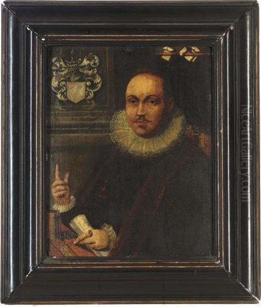 Portrait Of A Gentleman, Bust-length, In A Lace Ruff And Fur Lined Coat Oil Painting by Frans Pourbus