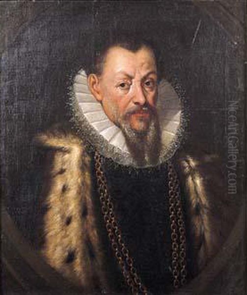 Portrait D'homme A La Collerette Blanche Oil Painting by Frans Pourbus