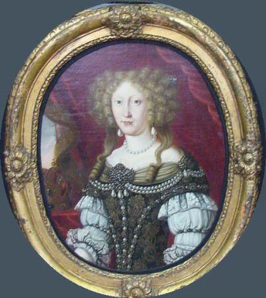 Portrait Of A Queen, Possibly Anne Of Austria, Queen Of Spain Oil Painting by Frans Pourbus