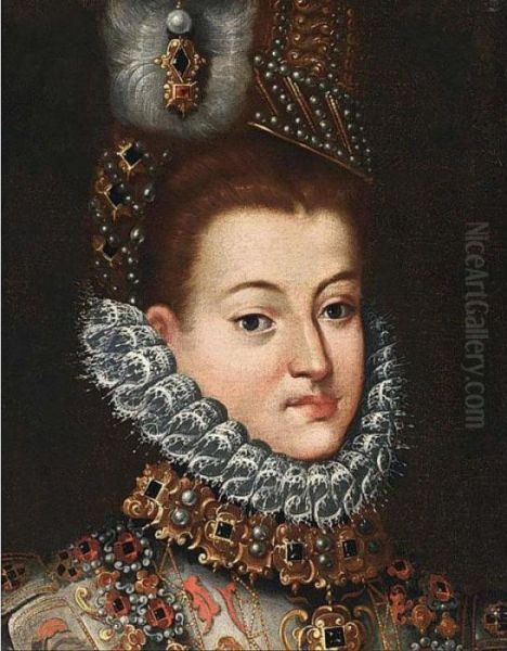 Portrait Of Isabella Clara Eugenia Of Austria Oil Painting by Frans Pourbus