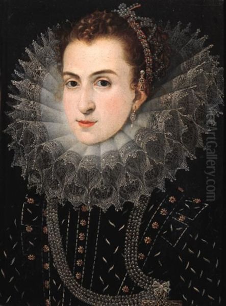 Portrait Of A Noblewoman Oil Painting by Frans Pourbus