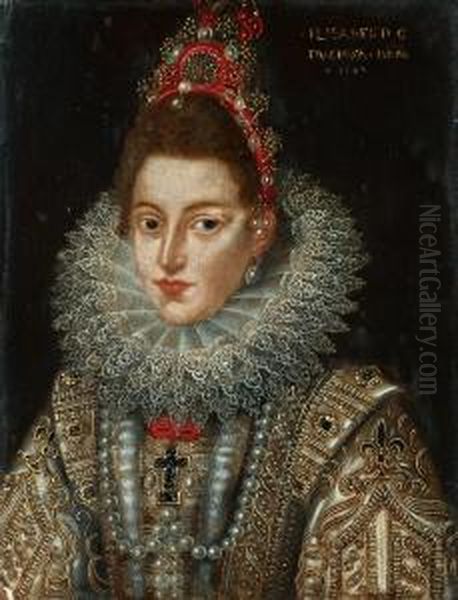 Bildnis Isabella Clara Eugenia, Statthalterin Der Spanischen Niederlande Oil Painting by Frans Pourbus the younger