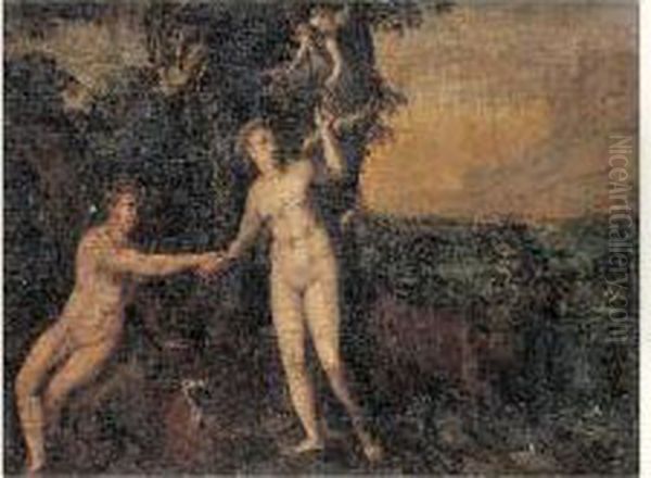 Adam Et Eve Au Paradis Oil Painting by Pieter Pourbus