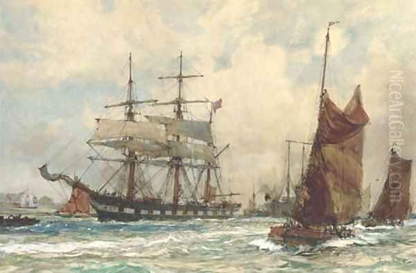 Off Tilbury Oil Painting by Charles Edward Dixon