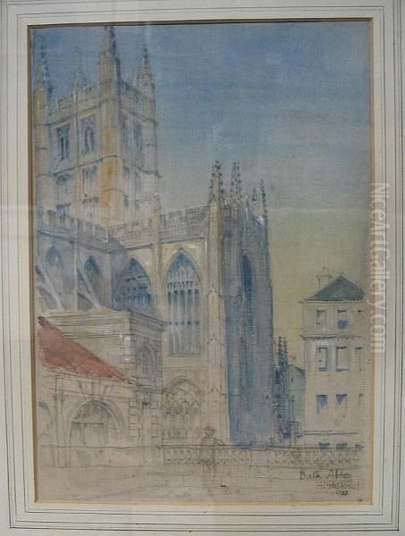 Bath Abbey Oil Painting by Alfred Powell