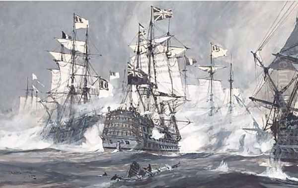 The Anglo-Dutch war Oil Painting by Charles Edward Dixon