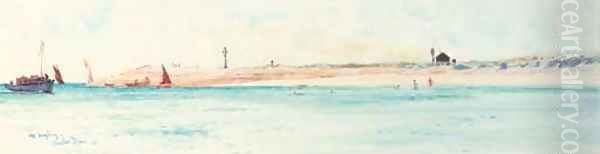 Off Hayling Island Oil Painting by Charles Edward Dixon