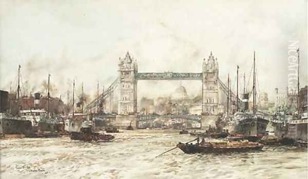 Tower Bridge Oil Painting by Charles Edward Dixon