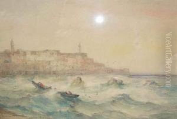 Forte Mer Devant Jaffa Oil Painting by Lucien Whiting Powell