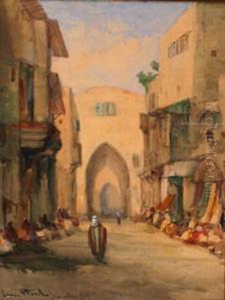 David Street, Jerusalem Oil Painting by Lucien Whiting Powell