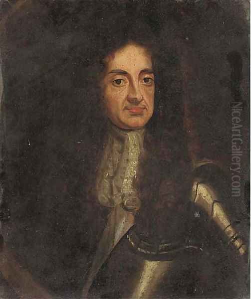 Portrait of Charles II, half-length, in armour Oil Painting by Davis, Theodore Russell