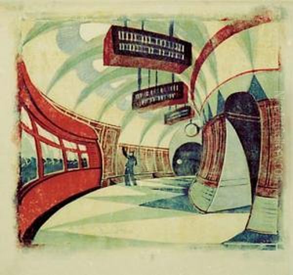 The Tube Station (c. Cep 32) by Cyril Edward Power