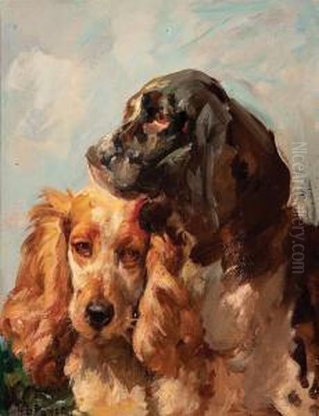 Two Spaniels Oil Painting by Harold Septimus Power