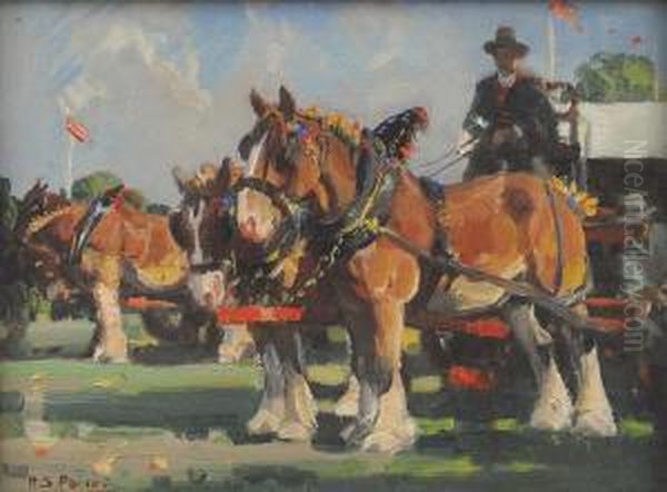 Clydesdales Oil Painting by Harold Septimus Power