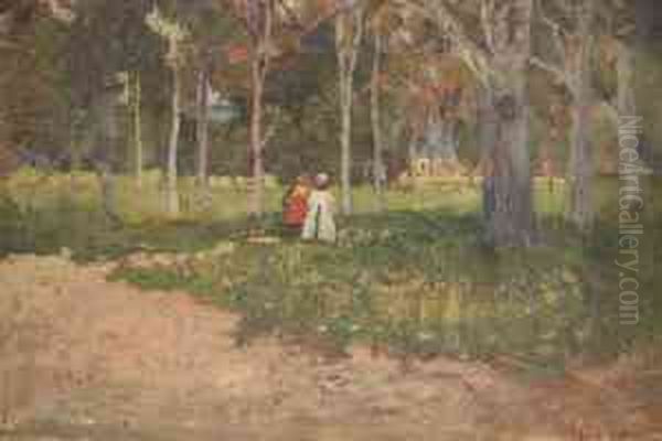 Children Amongst Trees Oil Painting by Harold Septimus Power