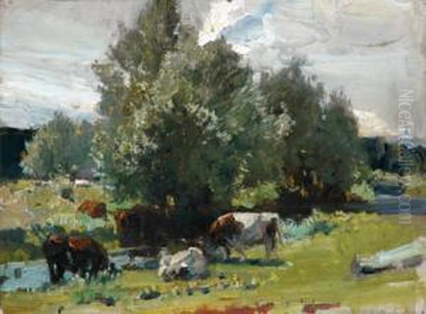 Cows Grazing by Harold Septimus Power