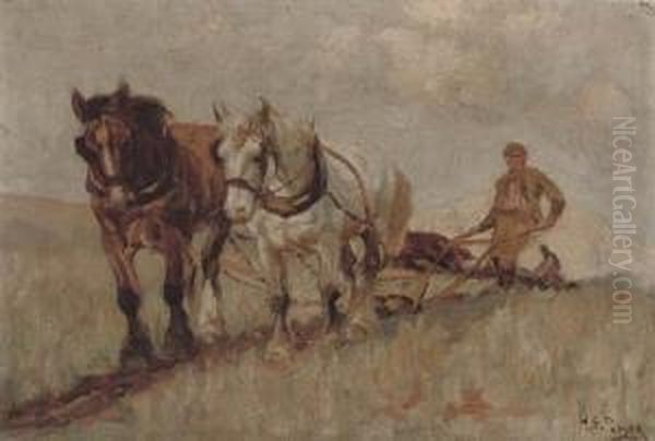 Ploughing The Fields Oil Painting by Harold Septimus Power