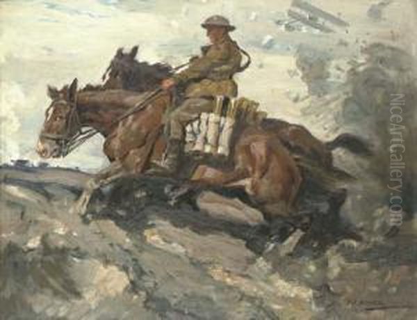 Zonnebeke. Oct Oil Painting by Harold Septimus Power