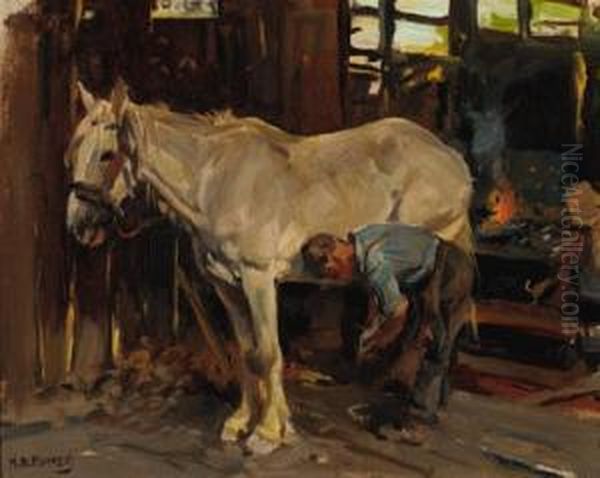 Shoeing The Horse Oil Painting by Harold Septimus Power