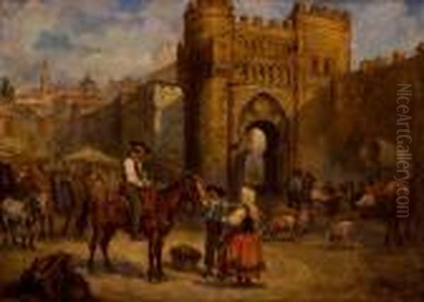 Feria De Toledo Oil Painting by Emilio Poy Dalmau