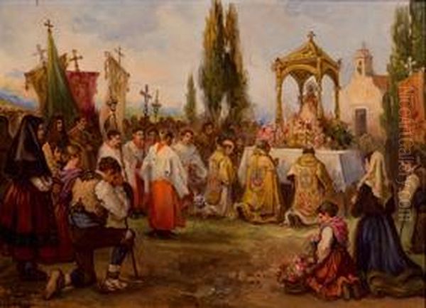 Romeria Castellana Oil Painting by Emilio Poy Dalmau