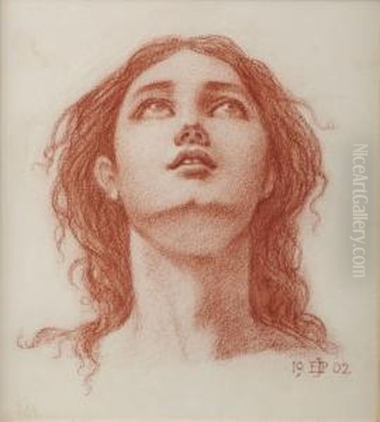 Head Of A Young Woman Oil Painting by Sir Edward John Poynter