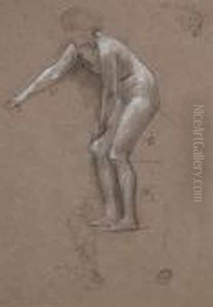 Study Of A Female Nude Oil Painting by Sir Edward John Poynter