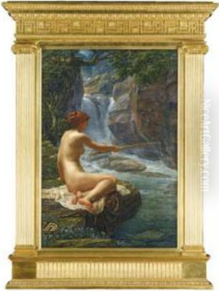 Fishing, The Nymph Of The Stream Oil Painting by Sir Edward John Poynter