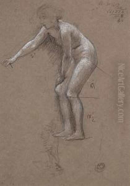 Study Of A Female Nude Oil Painting by Sir Edward John Poynter