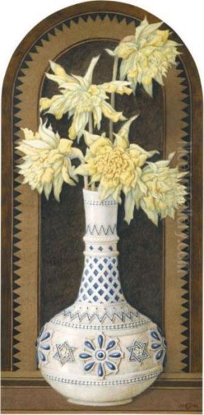 Flowers In An Eastern Vase Oil Painting by Sir Edward John Poynter