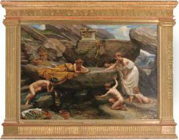 The Wonders Of The Deep: An Idyll Oil Painting by Sir Edward John Poynter