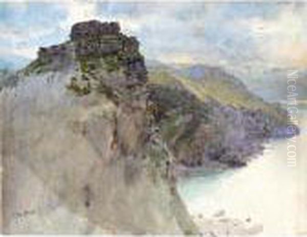 Castle Rock, Lynton, Devon Oil Painting by Sir Edward John Poynter