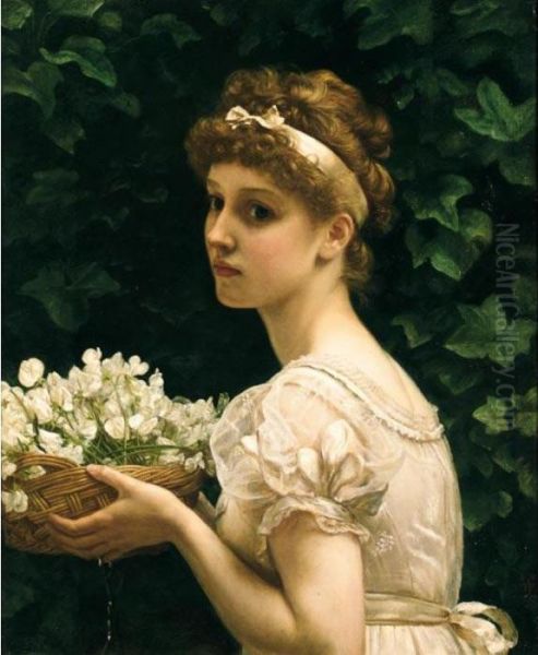 Pea Blossoms Oil Painting by Sir Edward John Poynter