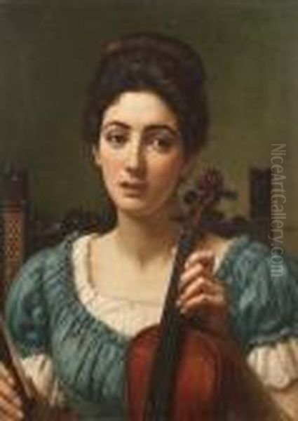 The Violinist Oil Painting by Sir Edward John Poynter