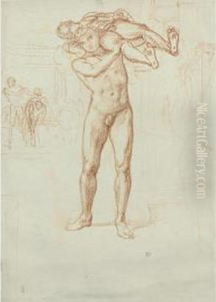 Study For Diomedes Carrying The Palladium From Troy Oil Painting by Sir Edward John Poynter