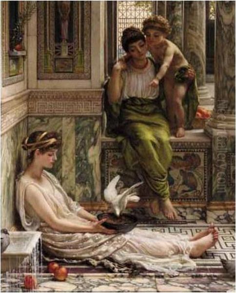 A Corner Of The Villa Oil Painting by Sir Edward John Poynter