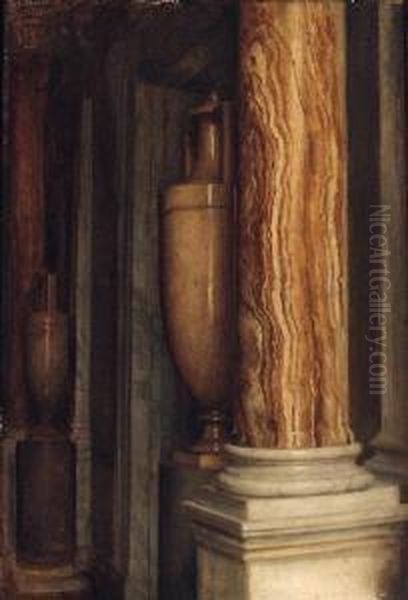 A Marble Interior Oil Painting by Sir Edward John Poynter