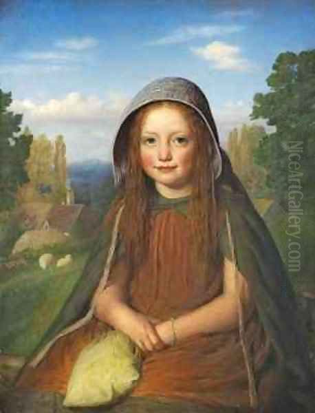 A Girl Oil Painting by Edward Thomason Davis