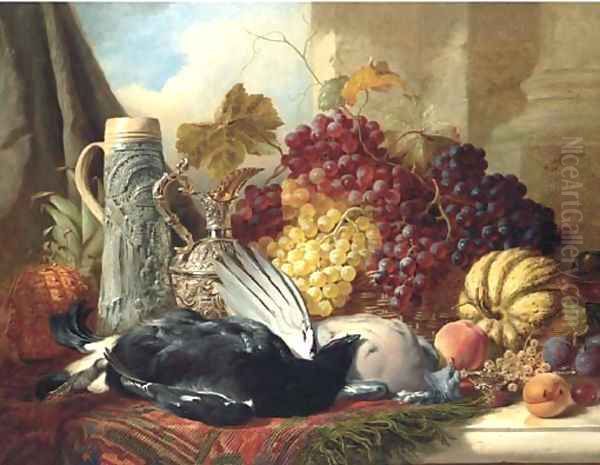 Still life of black cock Oil Painting by William Duffield