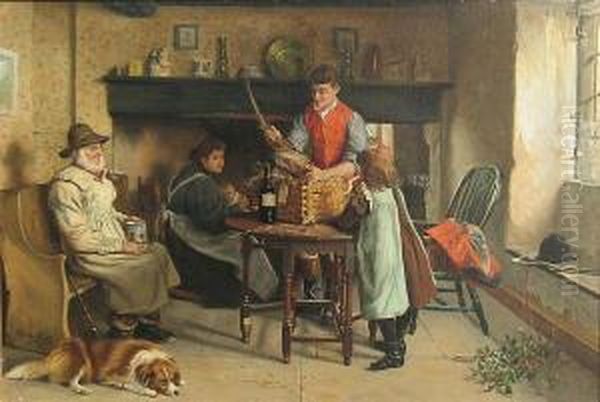 The Christmas Hamper Oil Painting by Claude Pratt