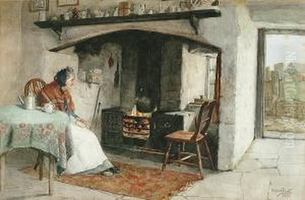 A Watched Kettle... Oil Painting by Claude Pratt