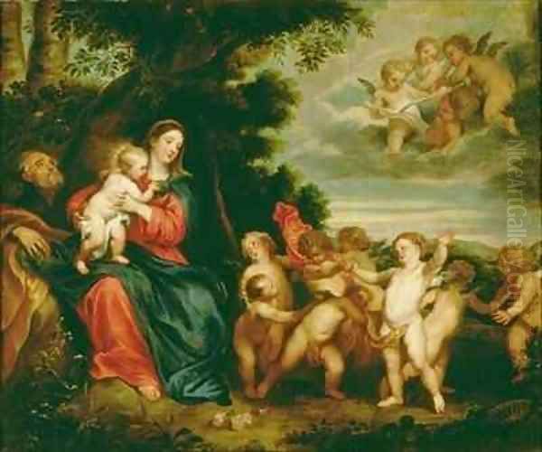 Rest on the Flight into Egypt Oil Painting by Sir Anthony Van Dyck