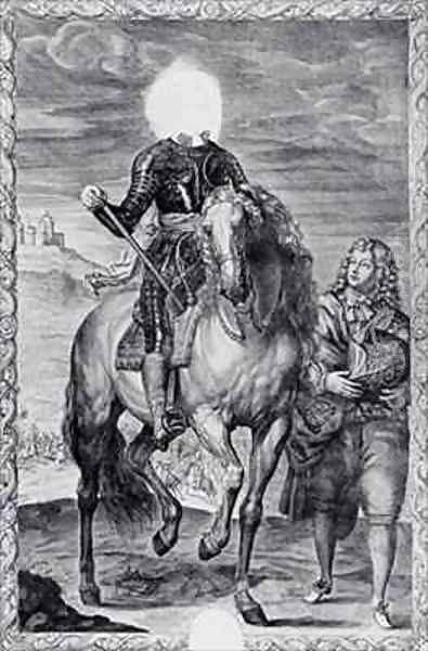 Defaced equestrian portrait of Charles I Oil Painting by Sir Anthony Van Dyck