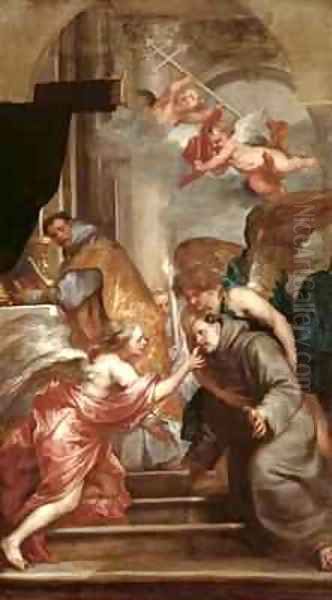 The Communion of St Bonaventure 1221-74 Oil Painting by Sir Anthony Van Dyck