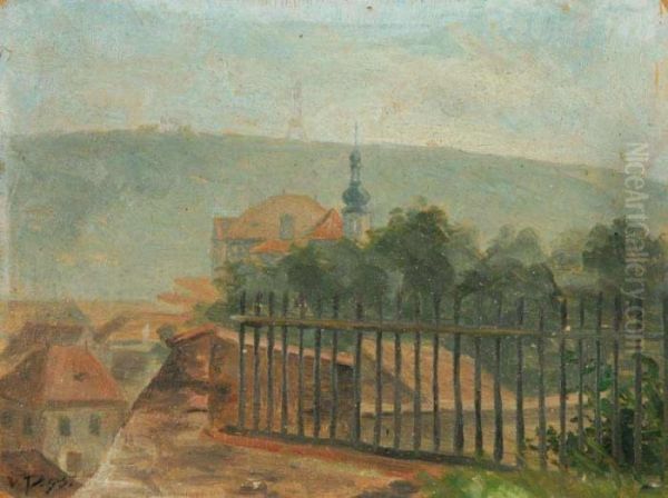 A View Of Petrin Oil Painting by Vojtech Adalbert Preissig