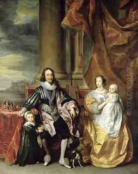 King Charles I 1600-49 and his Family Oil Painting by Sir Anthony Van Dyck