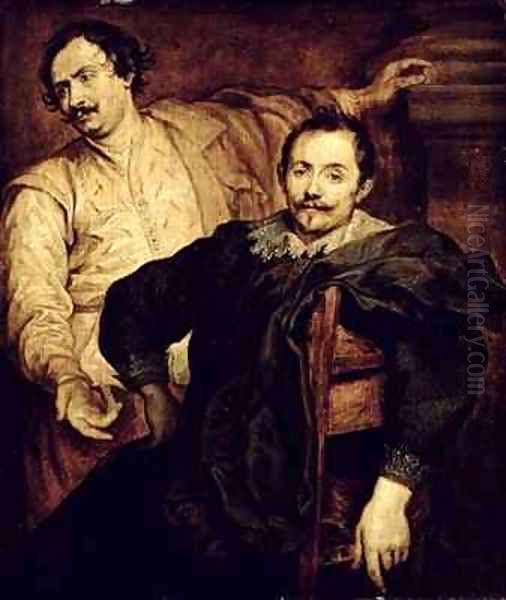 Double Portrait of the de Wael Brothers Lucas 1591-1661 and Cornelis 1592-1667 Oil Painting by Sir Anthony Van Dyck